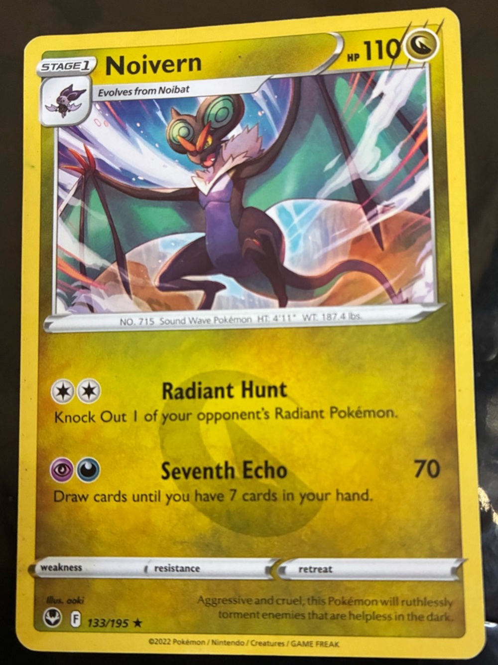 Noivern Pokémon Card - 110 HP -Stage 1